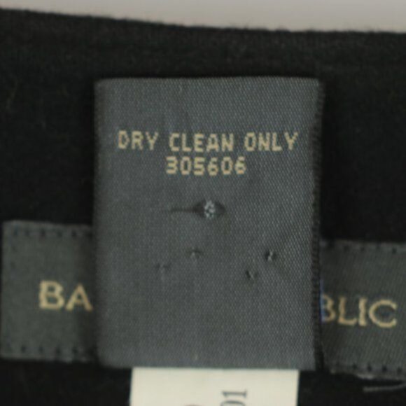 Banana Republic Women's Size 0 Black Wool Blend Pleated Knee Length A-Line Skirt - Picture 7 of 7